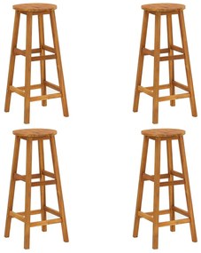 Bancos de bar 4 pcs madeira de acácia maciça