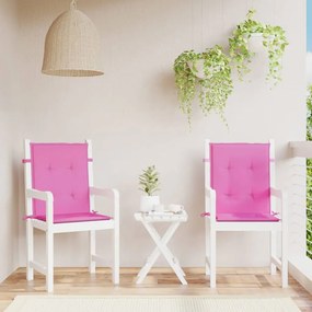vidaXL Almofadões p/ cadeira de encosto baixo 2 pcs tecido rosa