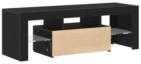 Rack de TV vidaXL com Luzes LED Carvalho Preto 120x35x40 cm