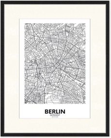 Póster emoldurado Map of Berlin