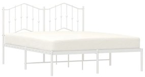 Estrutura de cama com cabeceira 140x200 cm metal branco