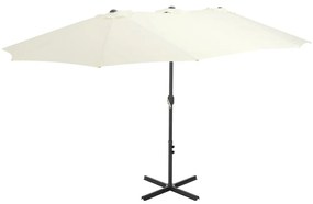vidaXL Guarda-sol de exterior c/ mastro alumínio 460x270 cm cor areia
