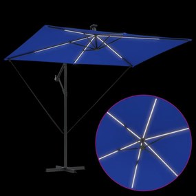 Guarda-sol de Bananeira Cantilever Azul 294 x 200 x 254 cm