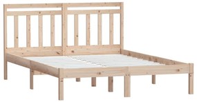Estrutura de cama casal 135x190 cm madeira maciça