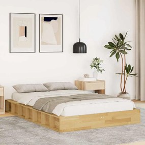 vidaXL Estrutura de cama sem colchão 120x190 cm Madeira de carvalho