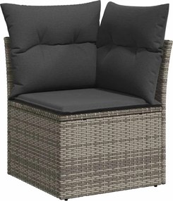 vidaXL Conjunto de Sofá de Jardim 9 pcs Cinzeto Rattan Sintético