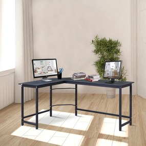 Mesa de escritorio Área de trabalho do PC Escritório mesa de canto do formulário L 168x120x75cm Armação de aço