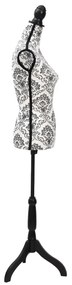 Busto manequim de senhora preto e branco
