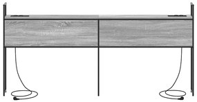 Cabeceira de armazenamento com cabeceira Sonoma cinzento 200 cm