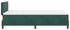 Cama Box Spring vidaXL com Colchão e LED Verde Escuro 120x200 cm Velud