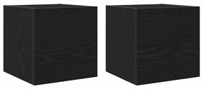 Gabinetes de TV Montados na Parede vidaXL 2 pcs Carvalho Preto 30,5x30