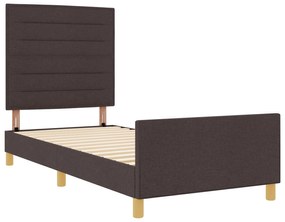 Estrutura de Cama vidaXL Castanho Escuro 90x190 cm Tecido