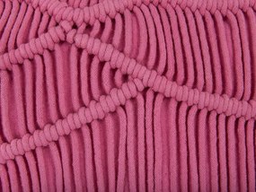 Conjunto de 2 almofadas decorativas em macramé de algodão rosa 30 x 50 cm KIRIS Beliani