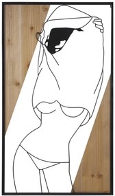 PAINEL DE PAREDE TIRA -B- FERRO E MADEIRA CM 50X2X90