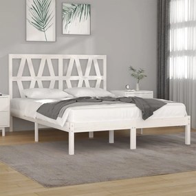3104009 vidaXL Estrutura de cama 160x200 cm madeira de pinho maciça branco