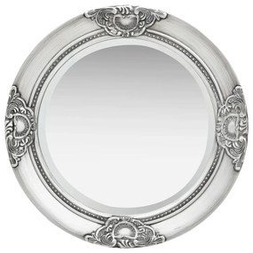 320346 vidaXL Espelho de parede estilo barroco 50 cm prateado