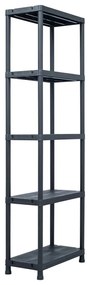 Estantes de arrumação 2 pcs preto 125 Kg 60x30x180 cm plástico