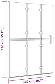 Divisória de chuveiro dobrável ESG 100x140 cm branco