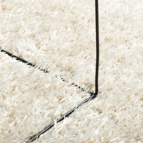 Tapete de pelo alto aspeto brilhante ISTAN 140x200cm cor creme
