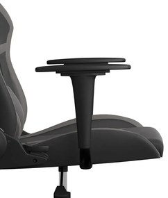 Cadeira gaming massagens couro artificial preto e cinzento