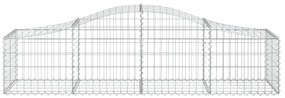 Cestos gabião arqueados 7 pcs 200x50x40/60 cm ferro galvanizado