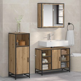 vidaXL Conjunto de Móveis para Banheiro 3 pcs Carvalho Artesanal