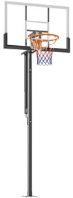SPORTNOW Tabela de Basquetebol para Exterior Altura Ajustável 230-305 cm Aro Ø48 cm e Base Estável  Preto | Aosom Portugal