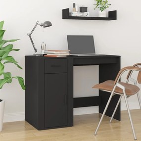 vidaXL Secretária 100x49x75 cm derivados de madeira preto