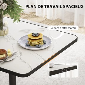 Mesa de jantar para 4 pessoas 70 x 70 cm, mesa de cozinha de estilo moderno com tampo com efeito de mármore e base redonda, branca e preta