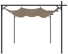 Pérgola com toldo retrátil 295x292x230 cm cor cinza-acastanhado