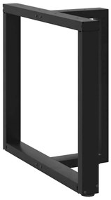 Pés de mesa de jantar em forma de T, 2 peças, preto, 70x35x(72-73) cm,