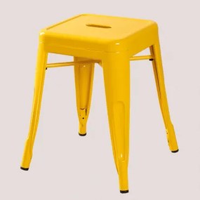Pack De 4 Bancos Baixos 45 Cm Empilháveis Em Aço Lix Amarelho Amarelho Intenso - Sklum