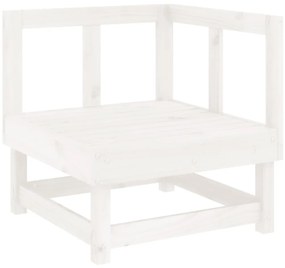 Sofás de canto para jardim 2 pcs madeira de pinho maciça branco