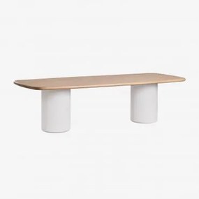 Mesa De Jardim Retangular 270x110 Cm Em Madeira De Acácia Bogotá Branco & Marrom Acácia Claro - Sklum