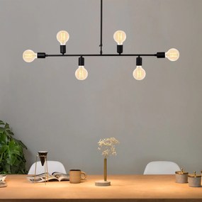 Chandelier Truva – Preto – 94 cm