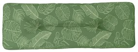 Almofadão para sofá de paletes 120x40x12cm tecido padrão folhas