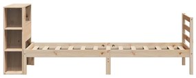Cama com estante sem colchão 75x190 cm pinho maciço