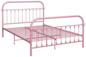 Estrutura de cama 140x200 cm metal rosa
