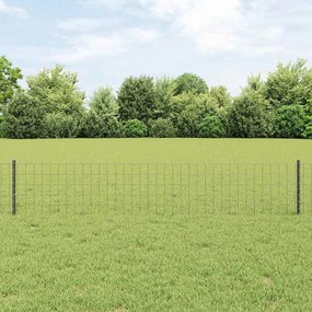 vidaXL Cerca Euro com 5 Postes em U Cinza 0.4x10 m Aço