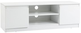 HOMCOM Mesa de TV de Sala com 2 Portas 2 Prateleiras Abertas Móvel para Televisores de 55 Polegadas 120x39,5x40 cm Branco