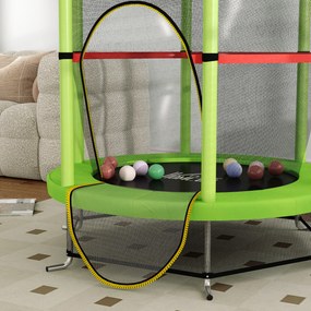 Trampolim Infantil Ø140x190 cm Trampolim para Crianças de 3-6 Anos com Rede de Segurança Carga 45 kg para Interior Verde