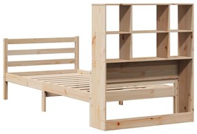 Cama com estante sem colchão 100x200 cm pinho maciço