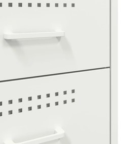 Mesas de cabeceira 2 pcs 36x39x68 cm aço branco