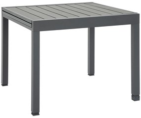 Mesa de Jardim Extensível de Alumínio Mesa de Jantar Retangular para 4-6 Pessoas Carga Máxima 70kg para Pátio Terraço Exterior 180x90x73cm Cinza