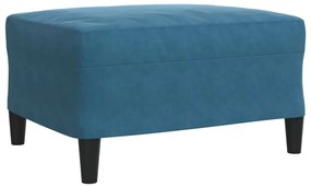 4 pcs conjunto de sofás com almofadões e rolos veludo azul