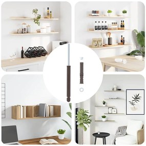 vidaXL Suportes para Prateleiras Flutuantes 12 pcs Bege Ø14 x 210 mm