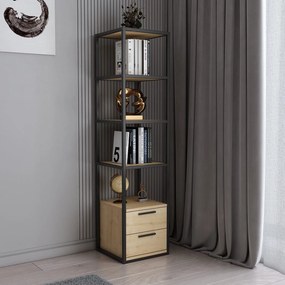 Estante Robbins – Preto Carvalho – 39x39x160 cm