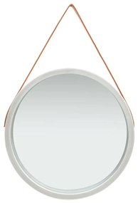 Espelho de parede com alça 60 cm prateado