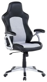 Cadeira de escritório em pele sintética preta e cinzenta EXPLORER Beliani