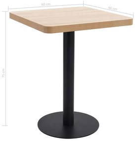 Mesa bistrô 60x60 cm MDF castanho-claro